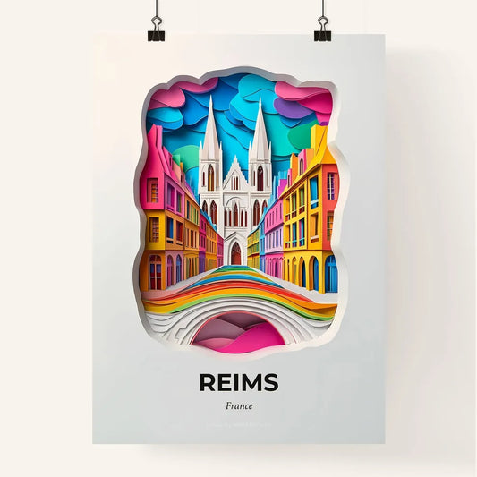 Vivid Reims, France, Colorful Poster