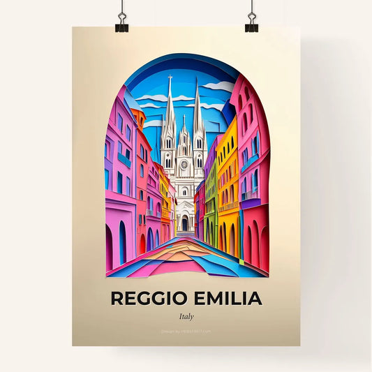 Vivid Reggio Emilia, Italy, Colorful Poster