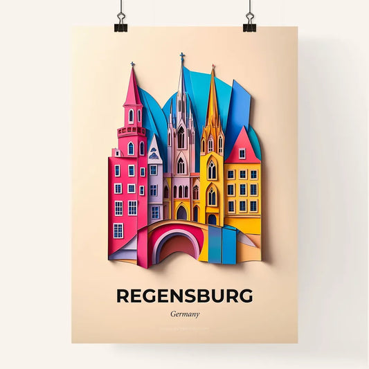 Vivid Regensburg, Germany, Colorful Poster