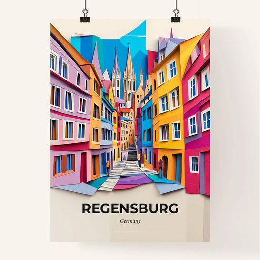 Vivid Regensburg, Germany, Colorful Poster