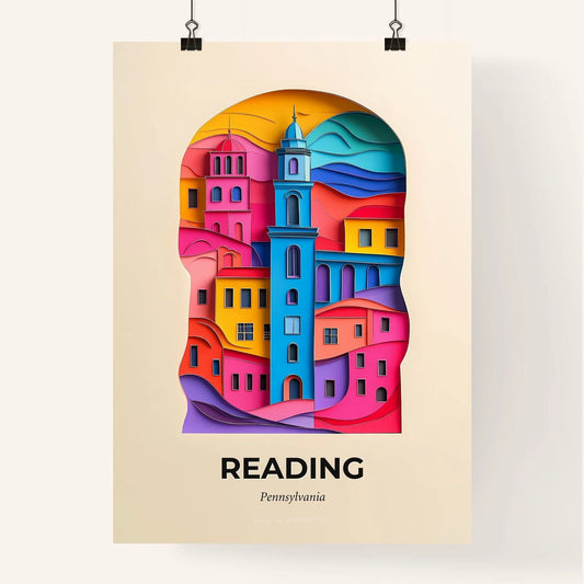 Vivid Reading, Pennsylvania, Colorful Poster