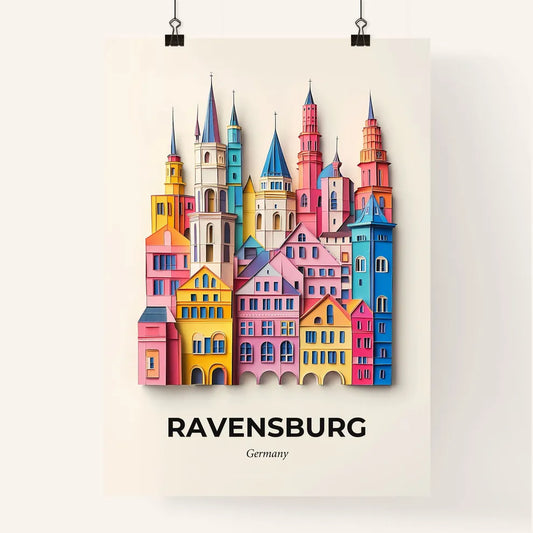 Vivid Ravensburg, Germany, Colorful Poster