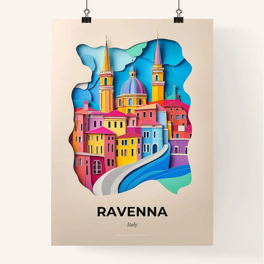 Vivid Ravenna, Italy, Colorful Poster