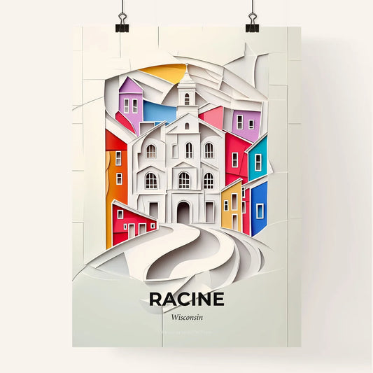 Vivid Racine, Wisconsin, Colorful Poster