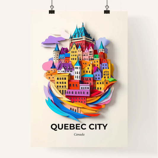 Vivid Quebec City, Canada, Colorful Poster