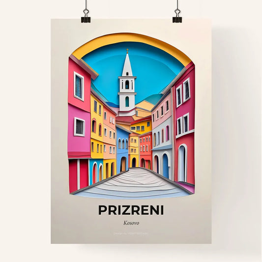 Vivid Prizreni / Prizren, Kosovo, Colorful Poster