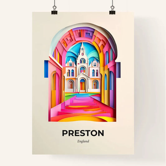 Vivid Preston, England, Colorful Poster