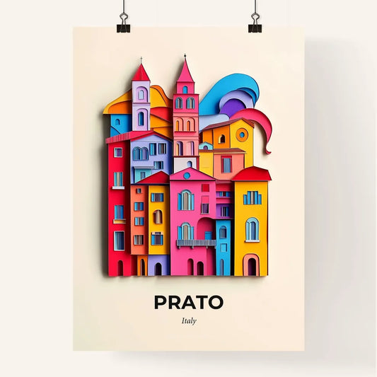 Vivid Prato, Italy, Colorful Poster