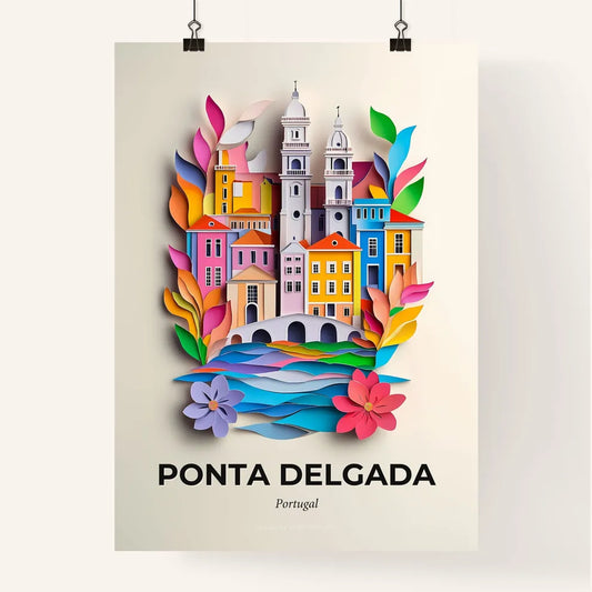Vivid Ponta Delgada, Portugal, Colorful Poster