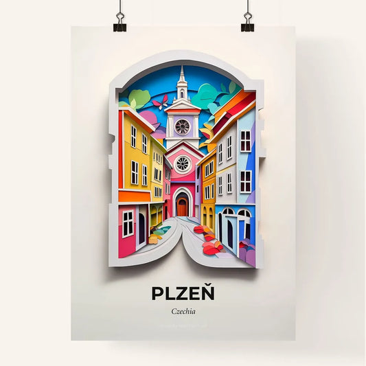 Vivid Plzeň, Czechia, Colorful Poster