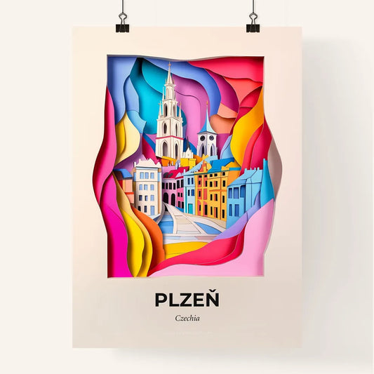 Vivid Plzeň, Czechia, Colorful Poster