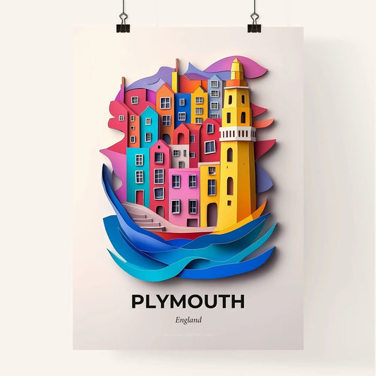 Vivid Plymouth, England, Colorful Poster