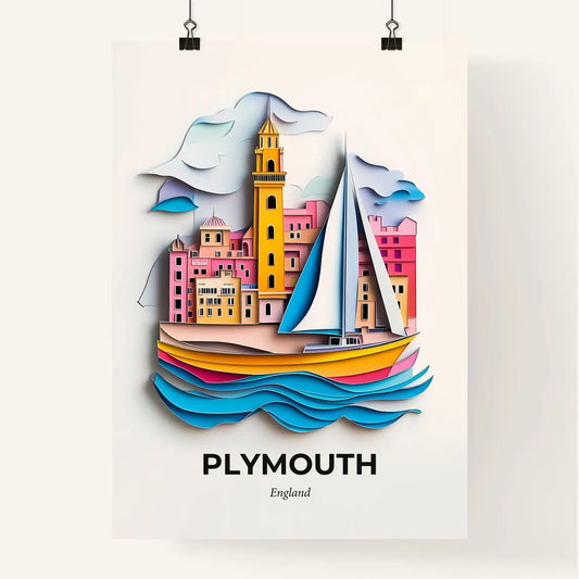 Vivid Plymouth, England, Colorful Poster