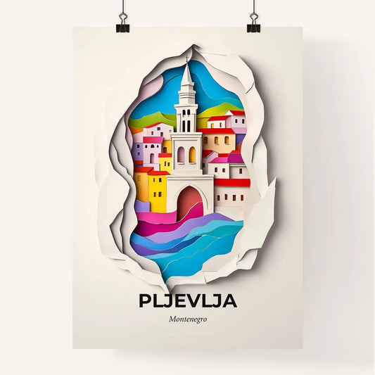 Vivid Pljevlja, Montenegro, Colorful Poster