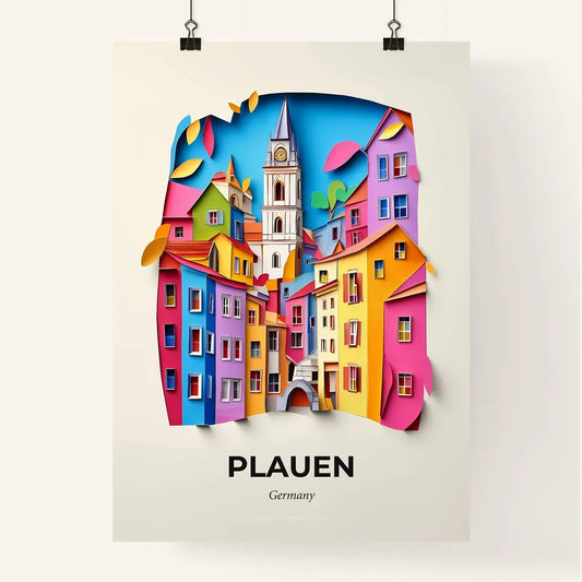 Vivid Plauen, Germany, Colorful Poster