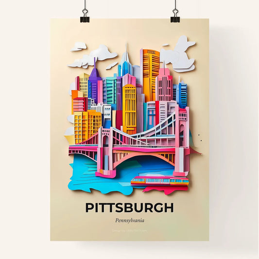Vivid Pittsburgh, Pennsylvania, Colorful Poster
