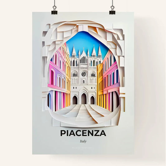 Vivid Piacenza, Italy, Colorful Poster