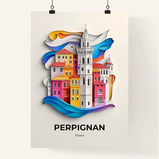 Vivid Perpignan, France, Colorful Poster
