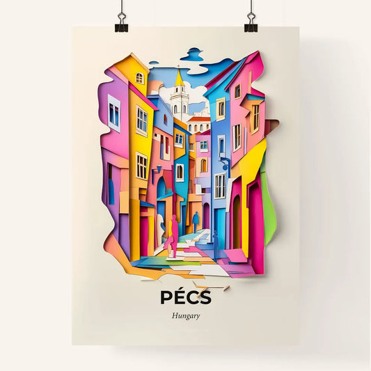 Vivid Pécs, Hungary, Colorful Poster