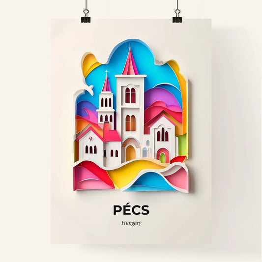 Vivid Pécs, Hungary, Colorful Poster