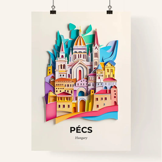 Vivid Pécs, Hungary, Colorful Poster