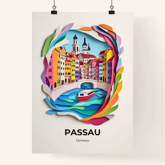 Vivid Passau, Germany, Colorful Poster