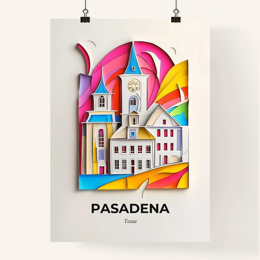 Vivid Pasadena, Texas, Colorful Poster