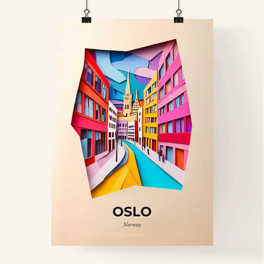 Vivid Oslo, Norway, Colorful Poster