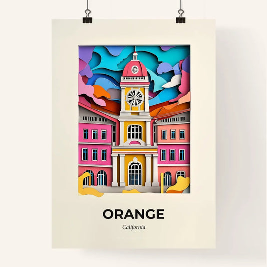 Vivid Orange, California, Colorful Poster