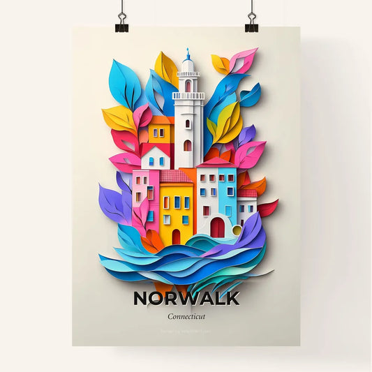 Vivid Norwalk, Connecticut, Colorful Poster