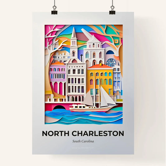 Vivid North Charleston, South Carolina, Colorful Poster