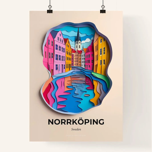 Vivid Norrköping, Sweden, Colorful Poster