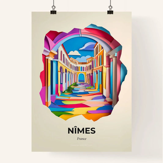 Vivid Nîmes, France, Colorful Poster