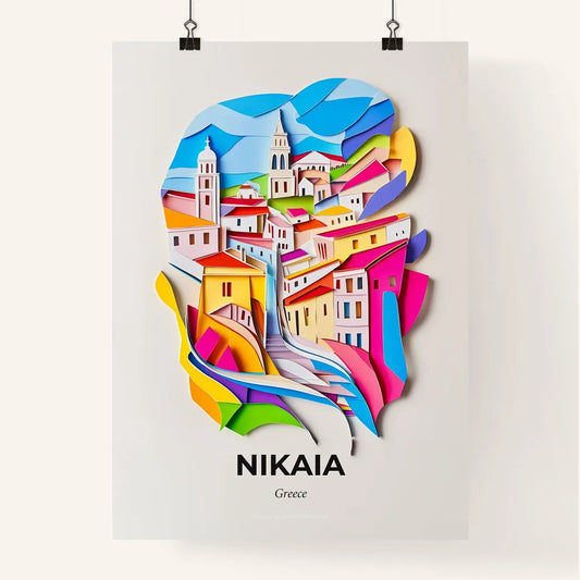 Vivid Nikaia, Greece, Colorful Poster