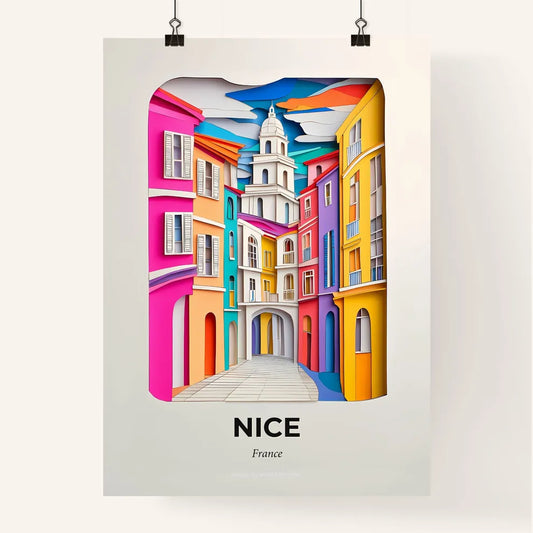Vivid Nice, France, Colorful Poster
