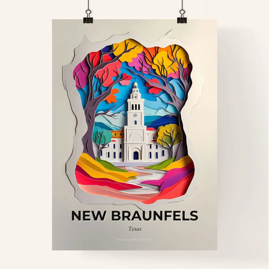 Vivid New Braunfels, Texas, Colorful Poster