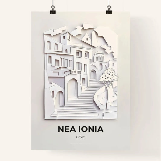 Vivid Nea Ionia, Greece, Colorful Poster