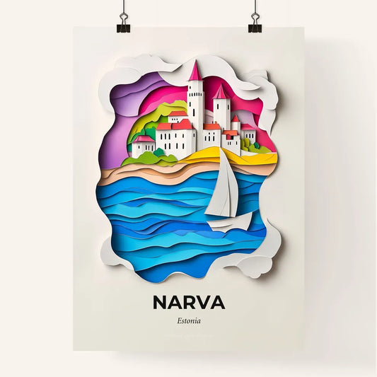 Vivid Narva, Estonia, Colorful Poster