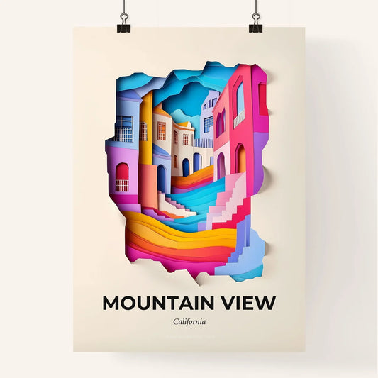 Vivid Mountain View, California, Colorful Poster