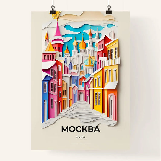 Vivid Moscow, Russia, Colorful Poster