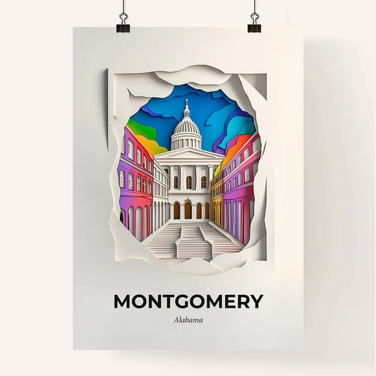 Vivid Montgomery, Alabama, Colorful Poster