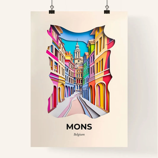 Vivid Mons , Belgium, Colorful Poster