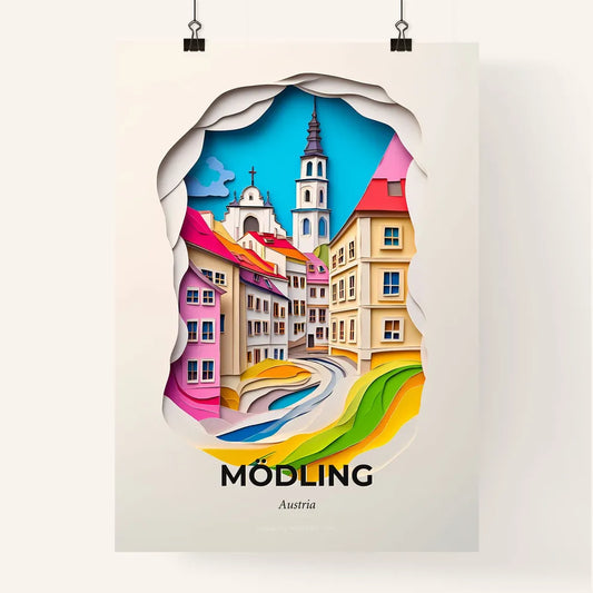 Vivid Mödling, Austria, Colorful Poster