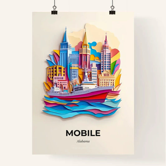 Vivid Mobile, Alabama, Colorful Poster
