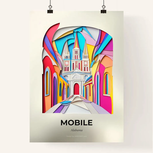 Vivid Mobile, Alabama, Colorful Poster