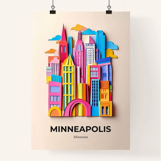 Vivid Minneapolis, Minnesota, Colorful Poster