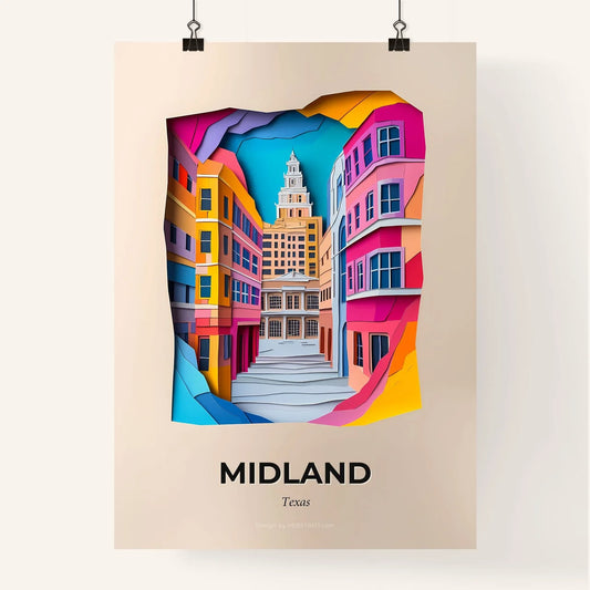 Vivid Midland, Texas, Colorful Poster