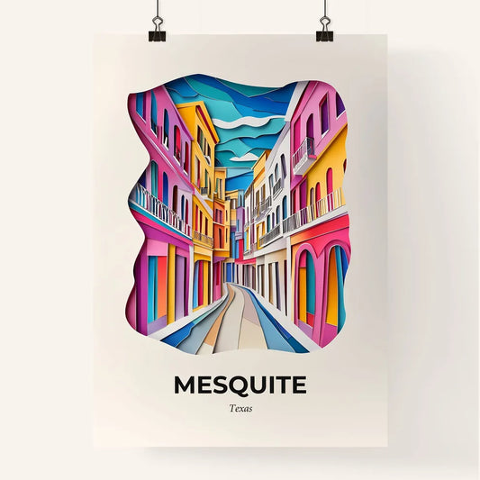 Vivid Mesquite, Texas, Colorful Poster