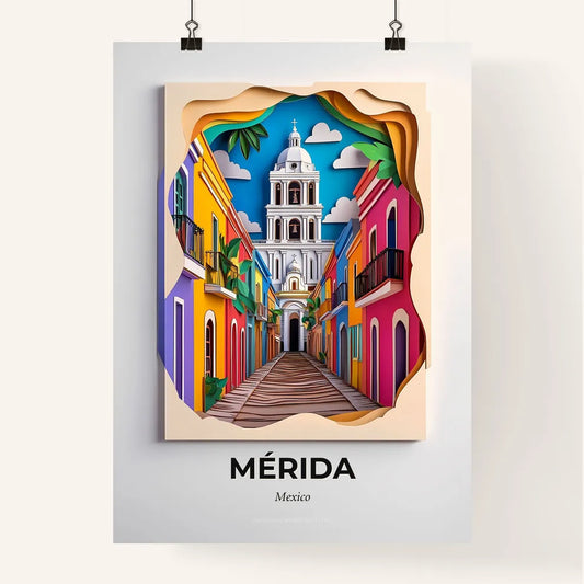 Vivid Mérida, Mexico, Colorful Poster
