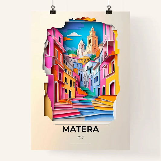 Vivid Matera, Italy, Colorful Poster
